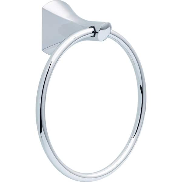 Delta Pierce Wall Mount Round Closed Towel Ring Bath Hardware Accessory in Polished Chrome