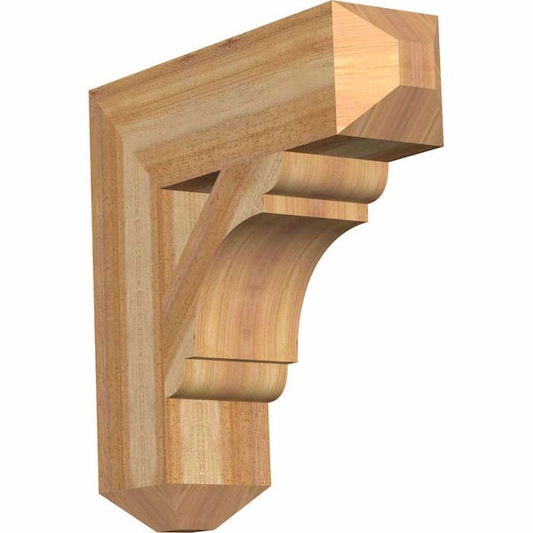 Ekena Millwork 6 in. x 22 in. x 22 in. Western Red Cedar Olympic Craftsman Rough Sawn Bracket