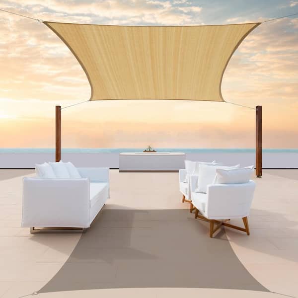 190 GSM Rectangle Sun Shade Sail Screen Canopy, Outdoor Patio and Pergola Cover