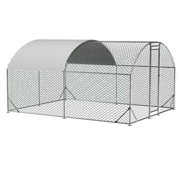 10 ft. x 13 ft. Large Walk-in Chicken Coop, Dome-Shaped, UV-Protected Outdoor Coop, Suitable for Backyards and Farms.