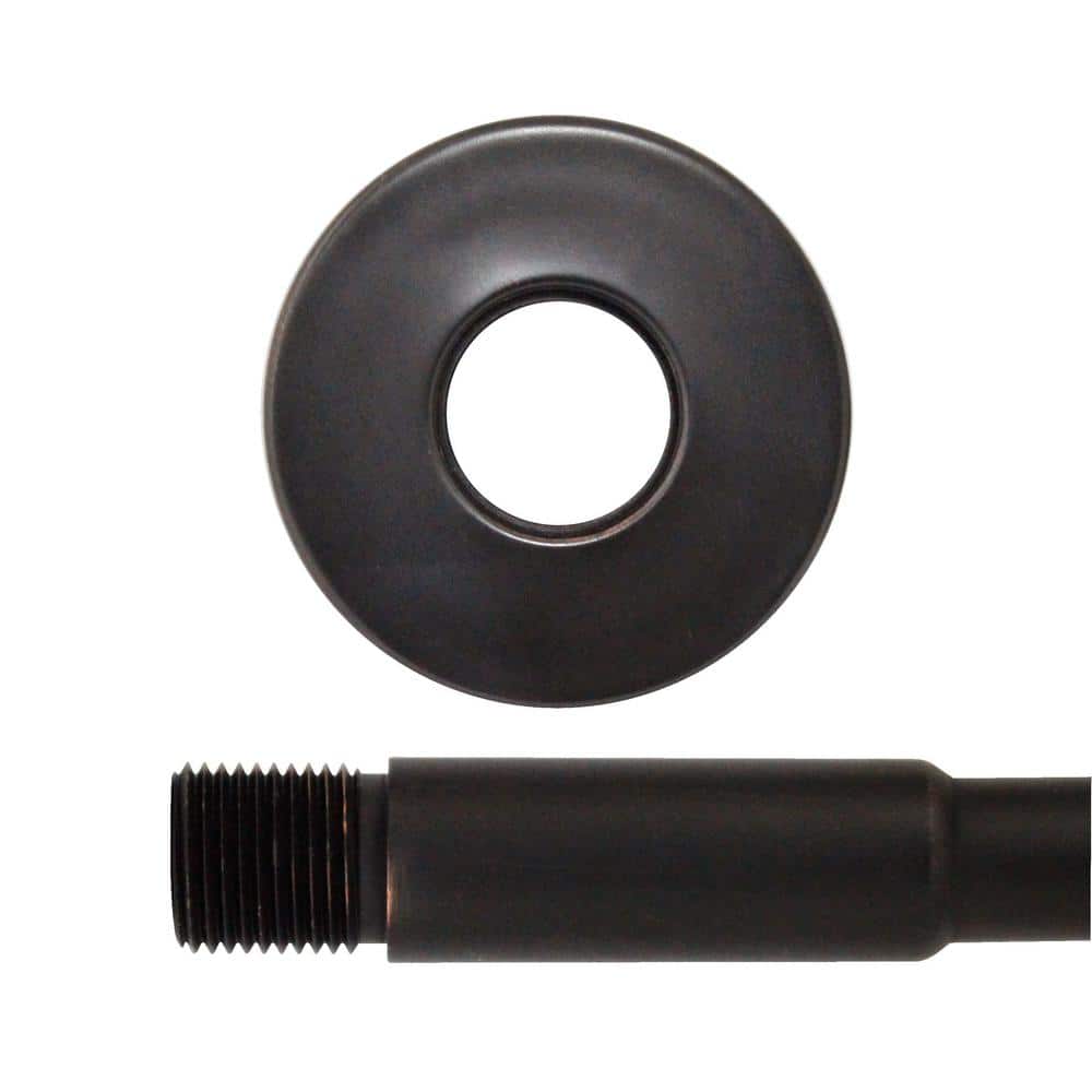 Rubbed Bronze S-Shaped Ceiling Shower Arm with Flange