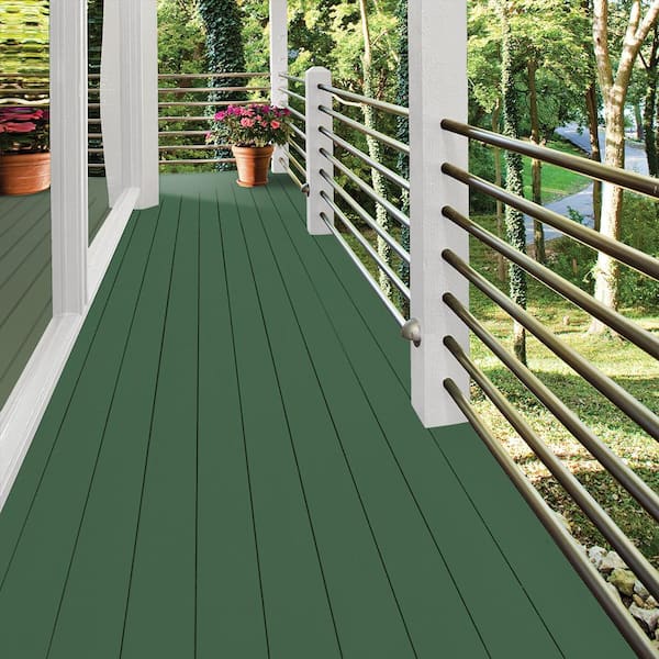 BEHR DECKplus 1 gal. #M410-7 Perennial Green Solid Color Waterproofing  Exterior Wood Stain 21301 - The Home Depot