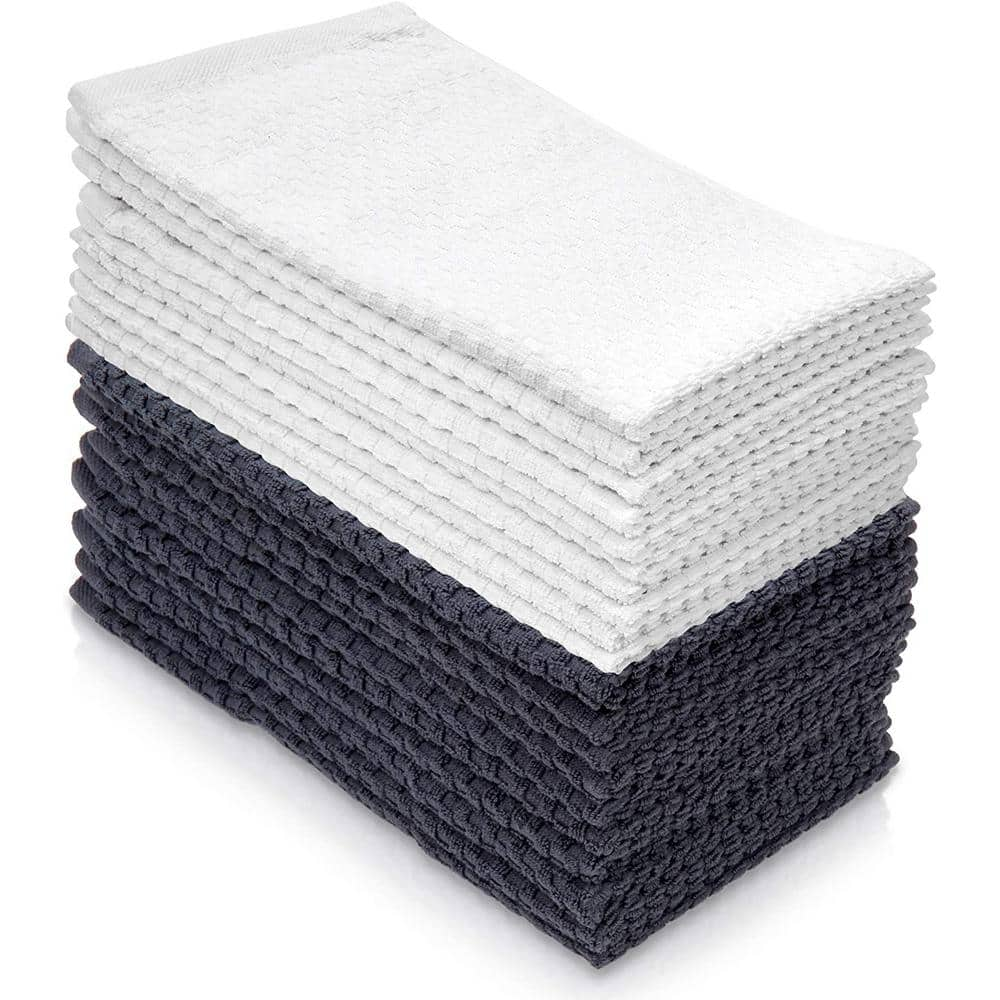 The Clean Store 100% Cotton Blue Popcorn Bath Towels - (4 Pack)