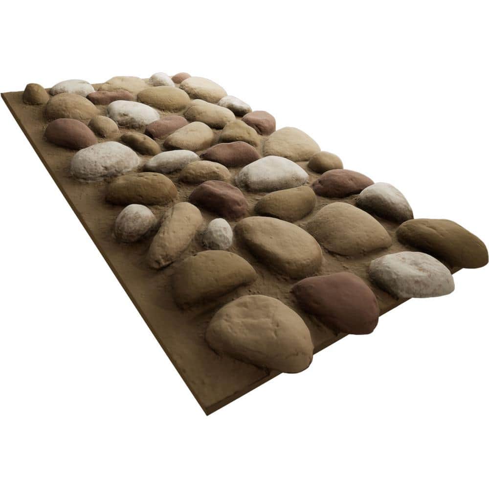 Canyon Dune Faux River Rock Panel, 49"W x 24.75"H