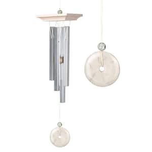 Signature Collection, Woodstock White Marble Chime, 22 in. Silver Wind Chime WMCS