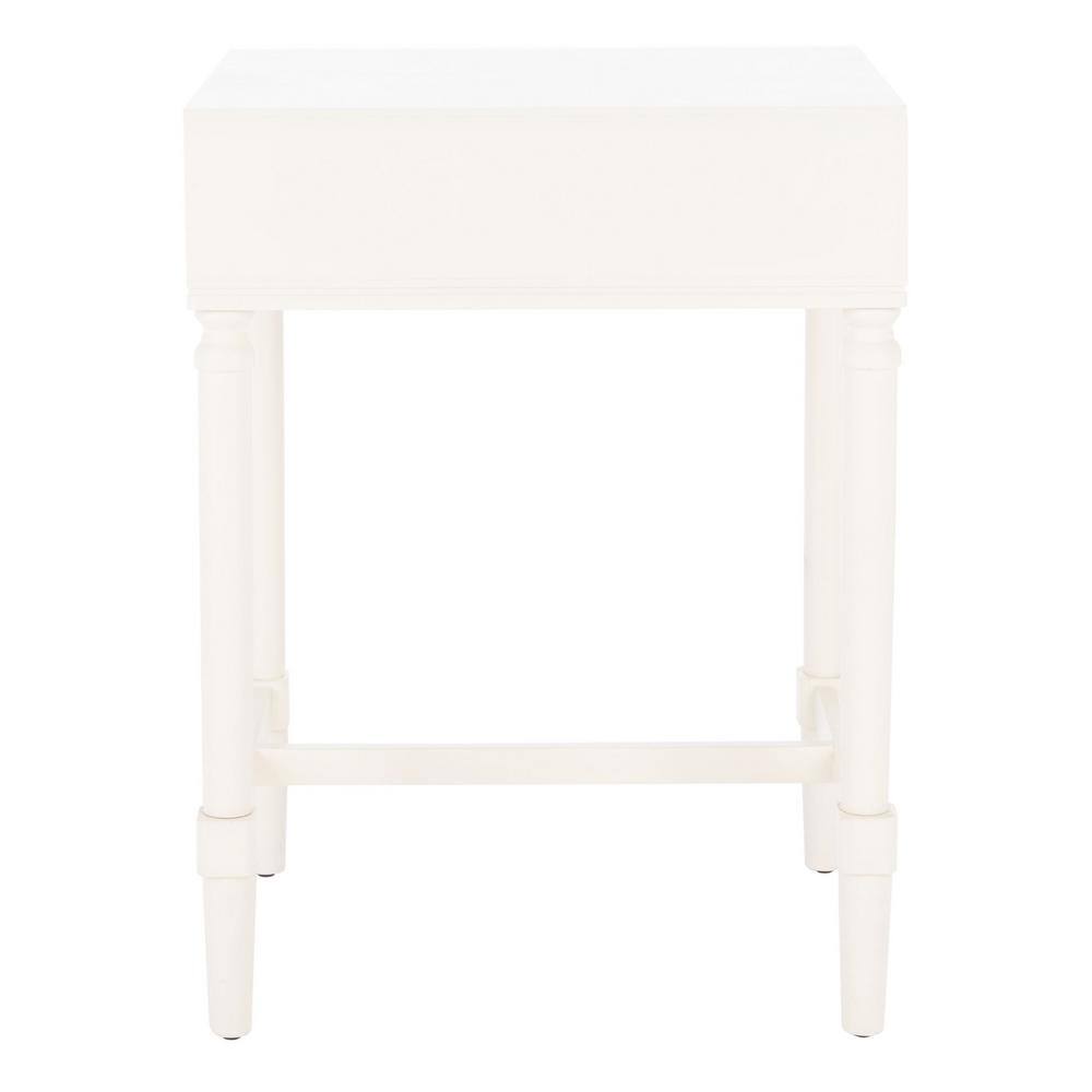 Estella White Wood 1-Drawer Accent Table with Storage