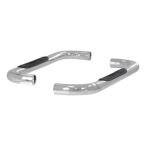Aries 3-Inch Round Polished Stainless Steel Nerf Bars, No-Drill, Select Chevrolet Silverado, GMC Sierra 1500, 2500, 3500 HD