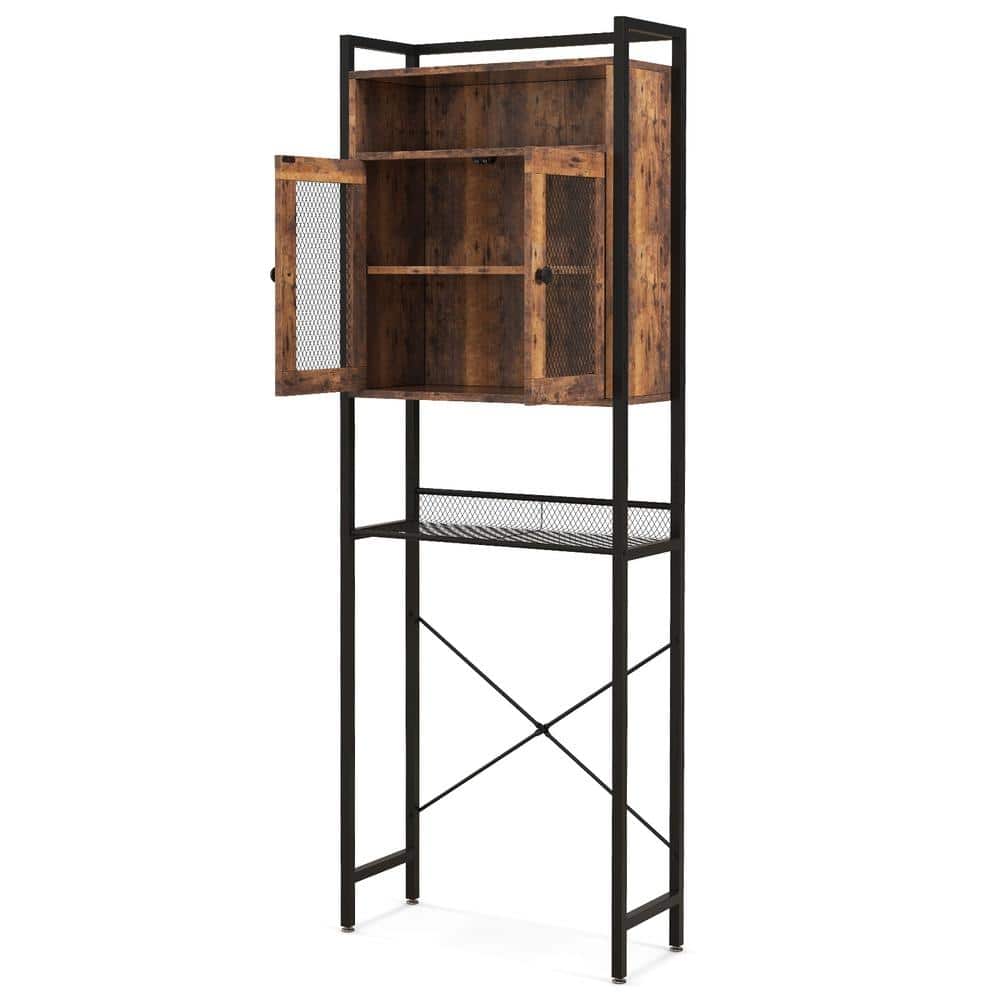 Over-the-Toilet Storage Cabinet Heavy-Duty Metal Frame Mesh Doors 3-Level Adjustable Shelf price history on PriceWatchPro