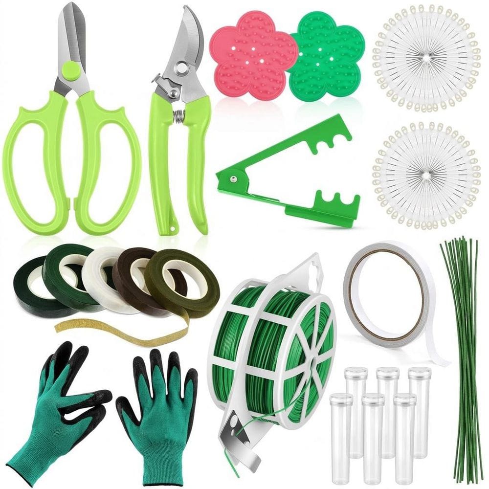 121 Piece Floral Arrangement Tool Kit Pruning Shears Rose Thorn Remover Gloves Corsage Pin Florist Set price history on PriceWatchPro