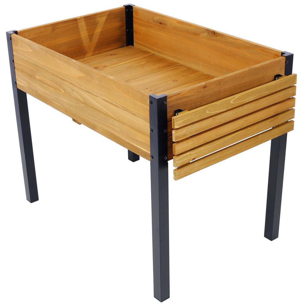 52.7 x 23.6 in. Wood Raised Beds Folding Storage Shelf for Herbs, Vegetable