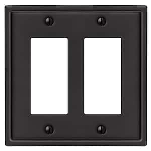 Sinclair Insulated 2-Gang Matte Black Decorator/Rocker Stamped Steel Wall Plate