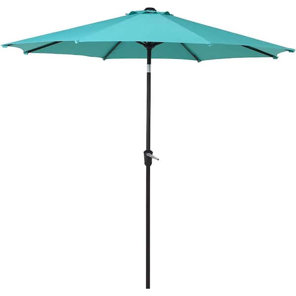 Siavonce 108 in. x 81.12 in. x 94.44 in. Patio Outdoor Market Umbrella with Aluminum Auto Tilt and Crank in Blue