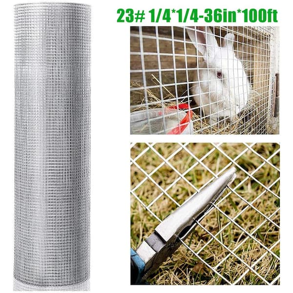 1/4 in. x 3 ft. x 100 ft.Hardware Cloth 23-Gauge metal Wire Mesh Fence Chicken and Rabbit Cage Garden and Plant Support