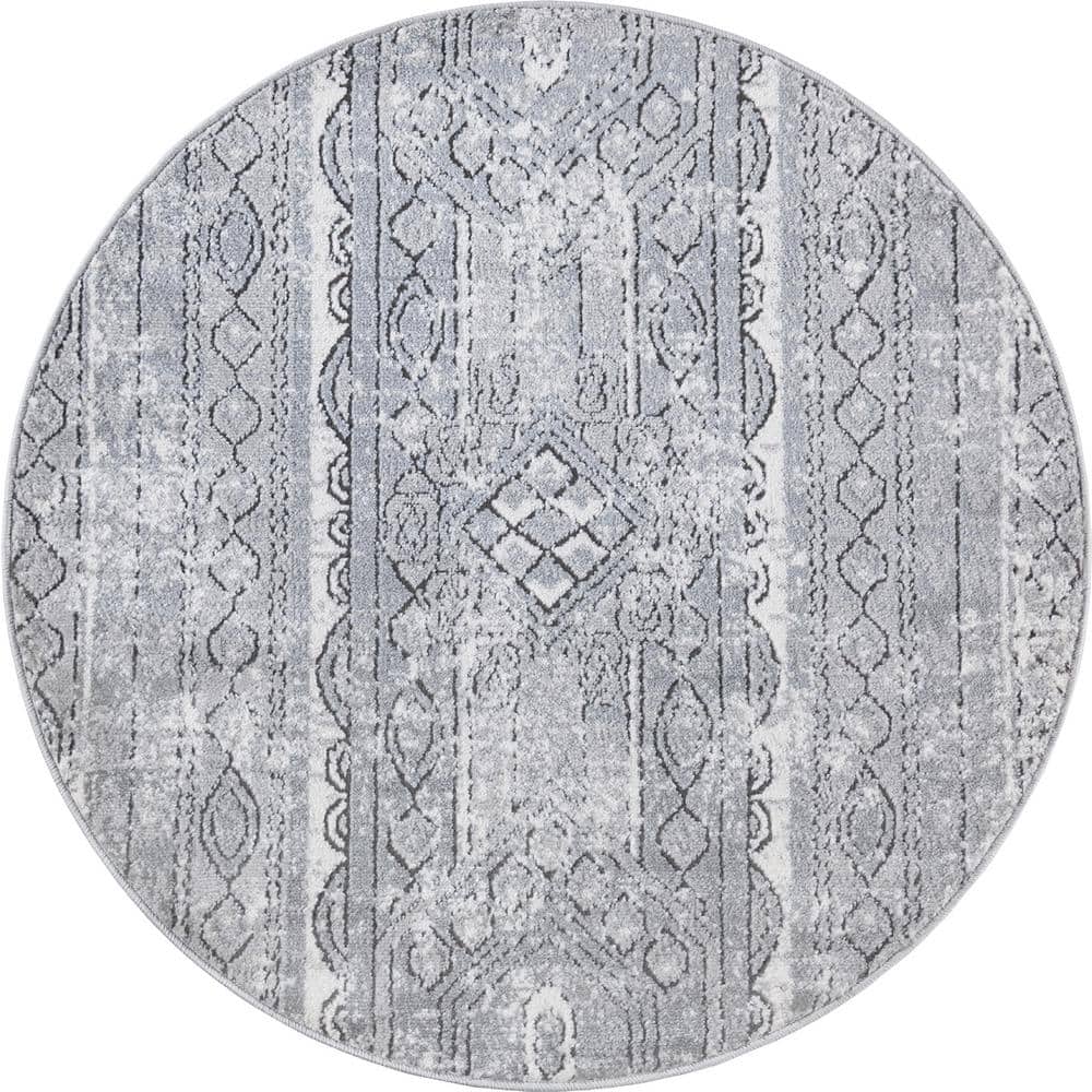 Portland Depoe Gray 3 ft. x 3 ft. Round Area Rug price history on PriceWatchPro