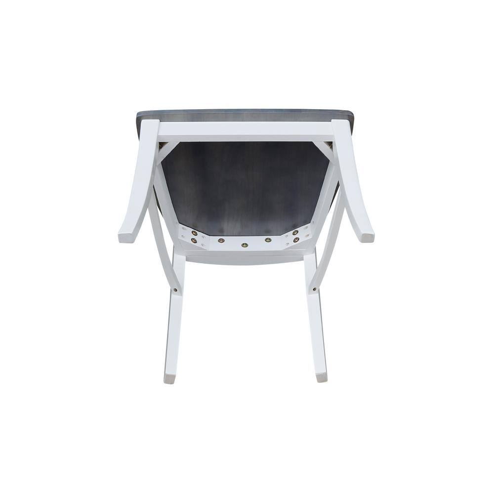 Gray Cross Back Solid Wood Side Chair