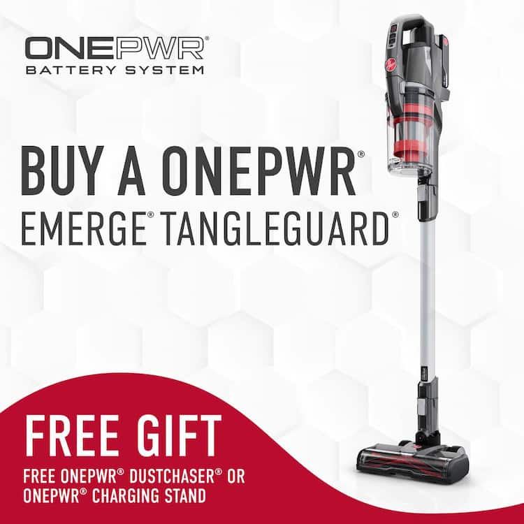 HOOVER ONEPWR Emerge Tangleguard+ Bagless, Cordless, Replaceable Filter Stick Vacuum Cleaner for Carpet and Hard Floor, in Gray