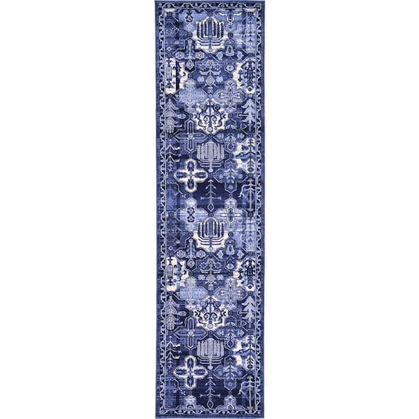 Unique Loom La Jolla Cathedral Blue 2' 7 x 10' 0 Runner Rug