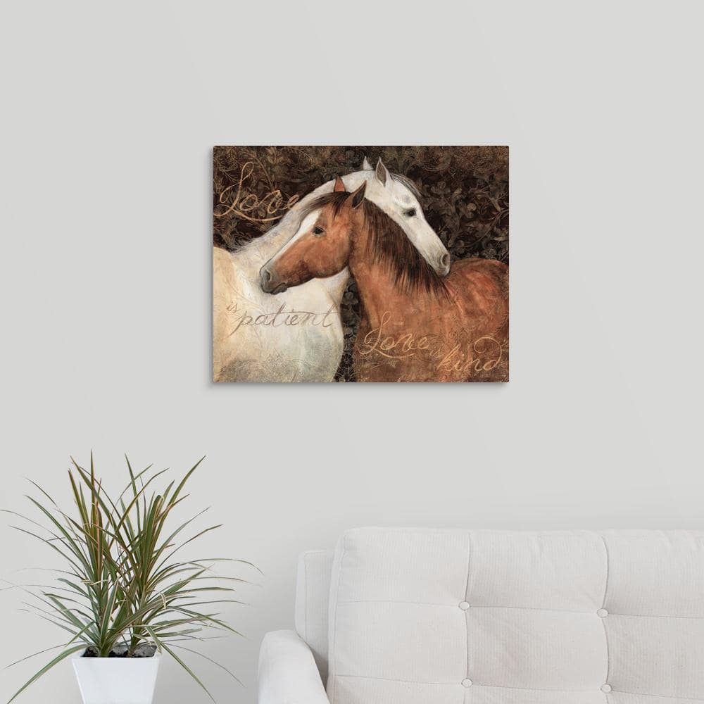 GreatBigCanvas Two Horses Nestling by Susan Winget Canvas Wall Art, Multi-Color