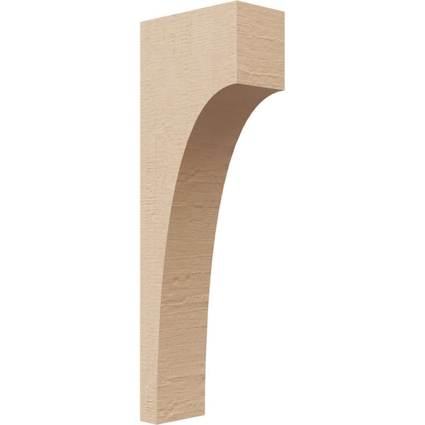 Ekena Millwork 2 in. x 12 in. x 4 in. Series 2 Thin Huntington Rough Cedar Woodgrain Timberthane Polyurethane Corbel, Primed Tan