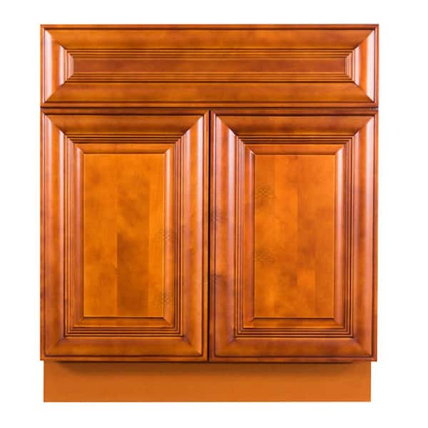 LIFEART CABINETRY Cambridge Assembled 30x34.5x24 in. Sink Base Cabinet with 2 Doors in Chestnut