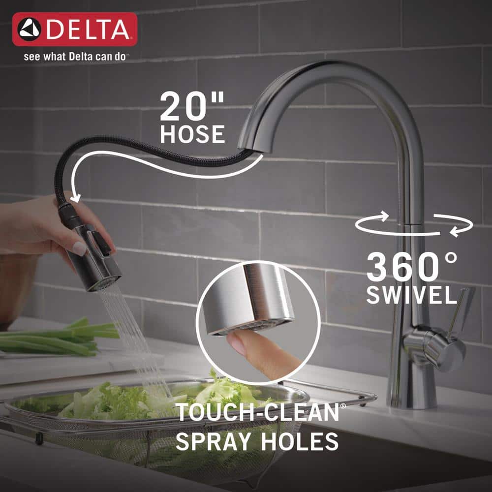 Monrovia Lumicoat Arctic Stainless Steel Pull Down Kitchen Faucet
