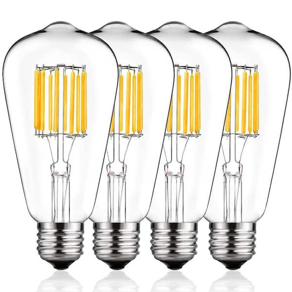 100-Watt Equivalent ST64 Edison LED Light Bulb in Warm White 2700K (4-Pack)