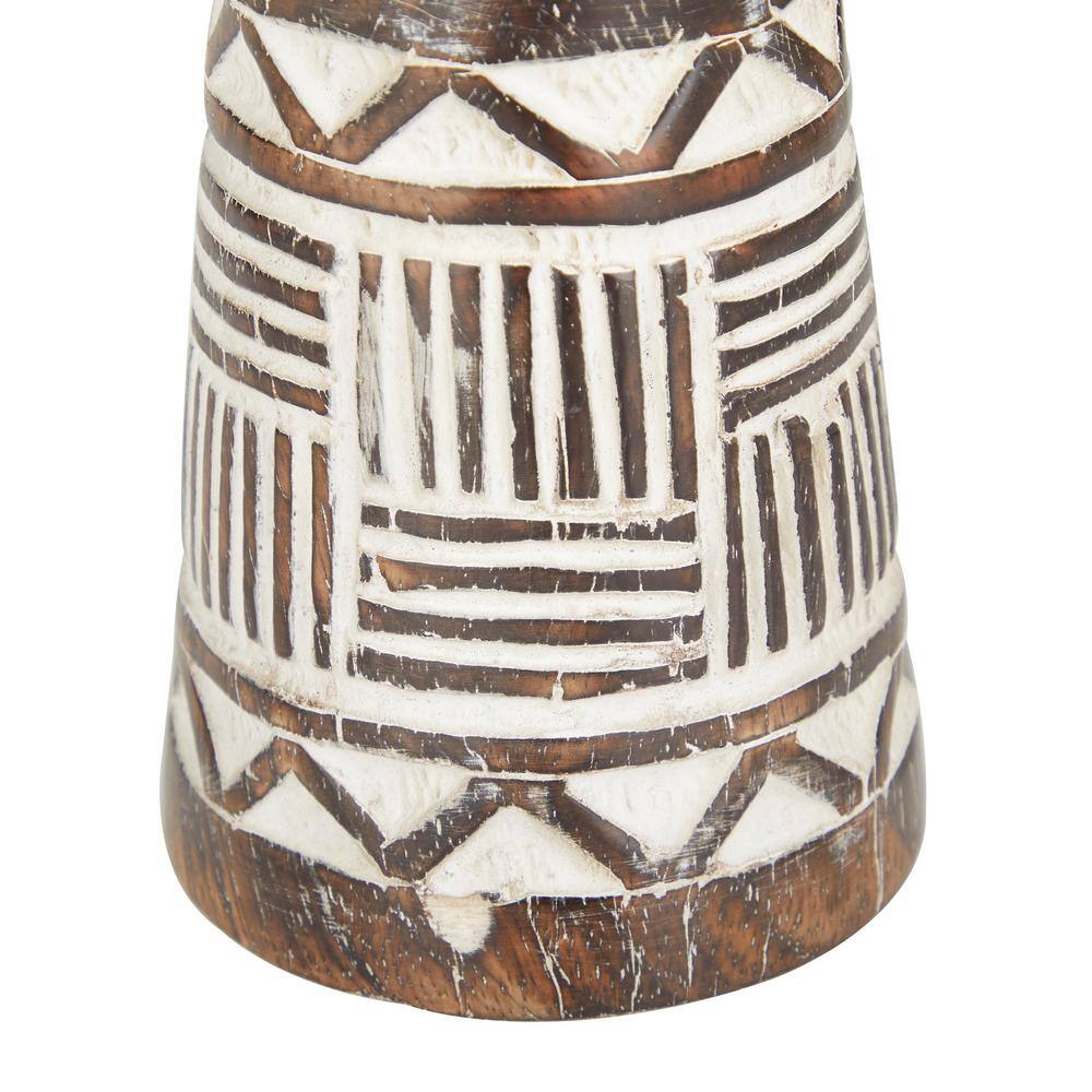 Mango Wood Trio Candle Holder Set in Dark Brown