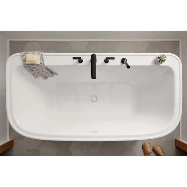 Aspirations 60 in. x 34 in. Freestanding Soaking Bathtub in White