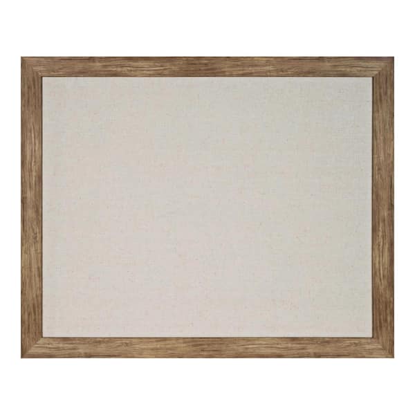 DesignOvation Beatrice Rustic Brown Fabric Pinboard Memo Board