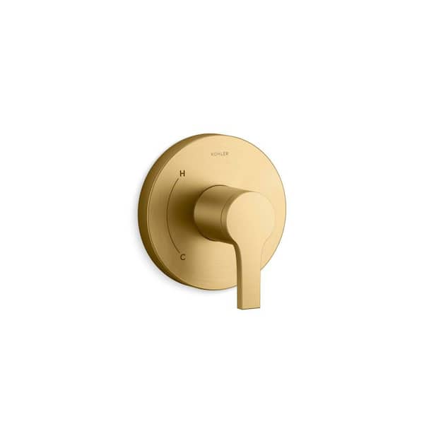 Elate 1-Handle Valve Handle Trim Kit in Vibrant Brushed Moderne Brass (Valve Not Included)
