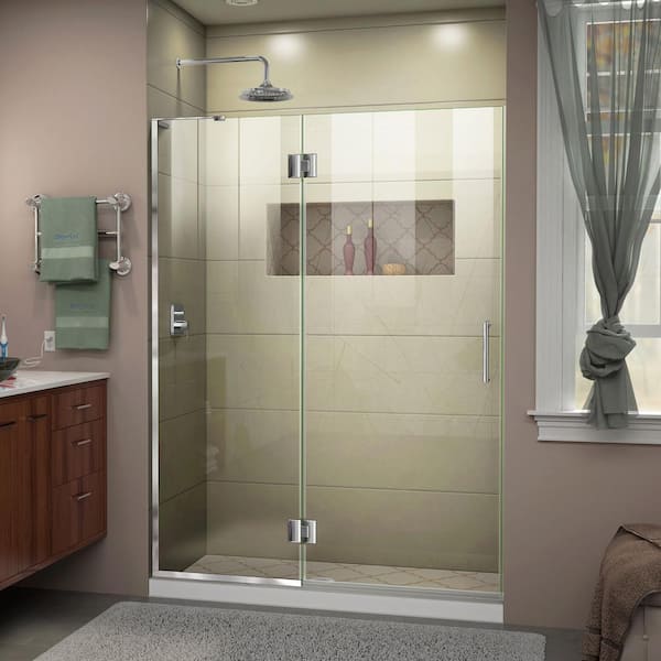 DreamLine Unidoor-X 47 in. x 72 in. Frameless Hinged Shower Door in Chrome