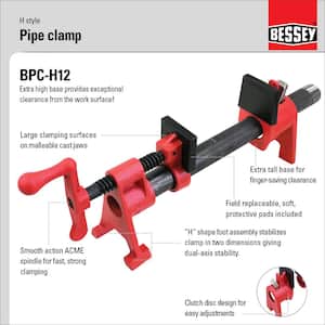 H-Style 1/2 in. Black Pipe Clamp Fixture Set 1 (-Piece)