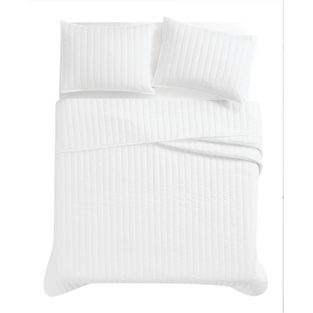 White Full Cotton Quilt Set with Polyfill