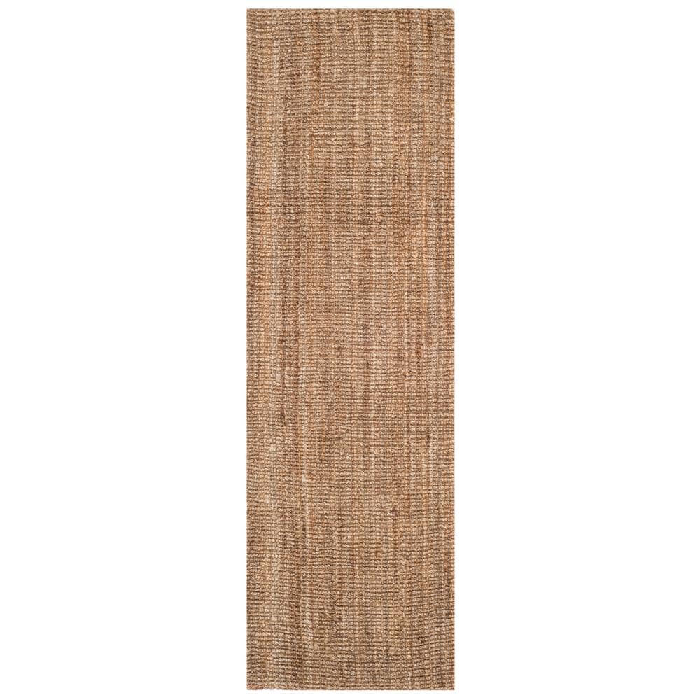 SAFAVIEH Natural Fiber Natural/Gray 3 ft. x 22 ft. Woven Crosstitch ...
