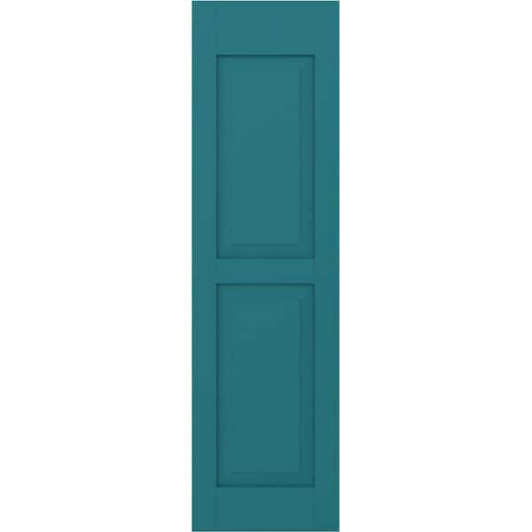 Ekena Millwork 12 in. W x 71 in. H Americraft 2 Equal Raised Panel Exterior Real Wood Shutters Pair in Antigua