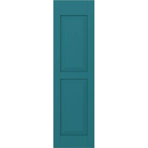 Ekena Millwork 12 in. W x 74 in. H Americraft 2-Equal Raised Panel Exterior Real Wood Shutters Pair in Antigua