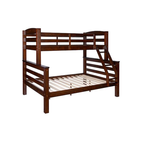 Sanders Espresso Brown Twin over Full Bunk Bed with Ladder