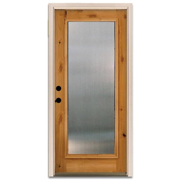 Steves & Sons Reed Full Lite Prefinished Knotty Alder Wood Prehung Front Door-DISCONTINUED