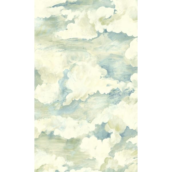 Walls Republic Aqua Cloud Filled Sky Plain Print Non-Woven Non-Pasted Textured Wallpaper 57 Sq. Ft.