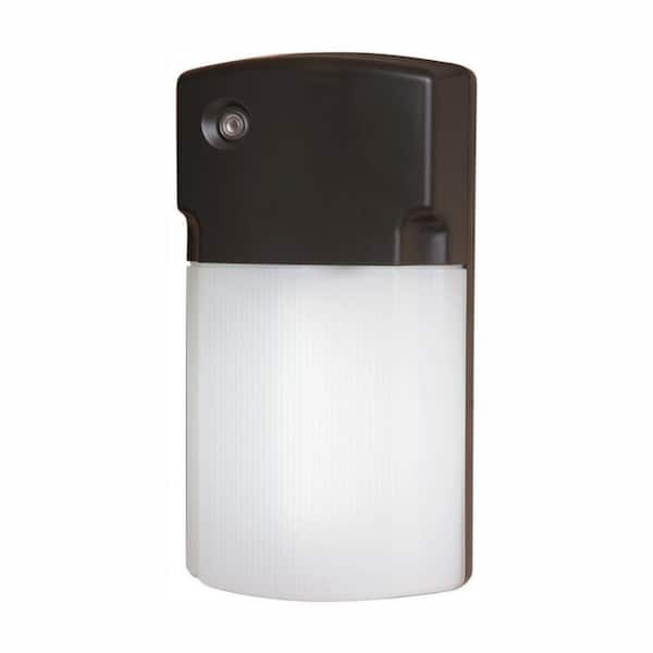 HALO FW 26-Watt Equivalent Integrated LED Bronze Dusk to Dawn Wall Pack Light