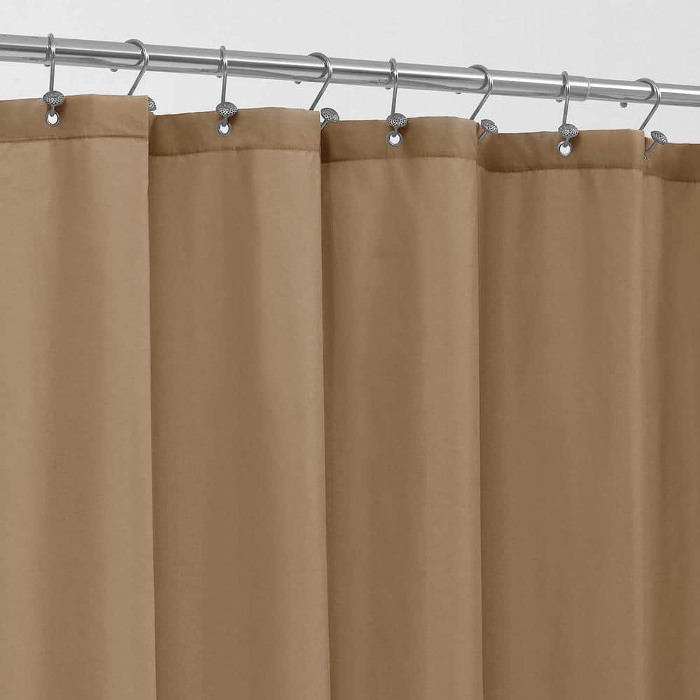 36 in. W x 72 in. L Waterproof Fabric Shower Curtain in Coffee