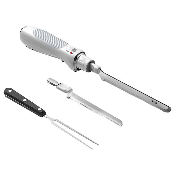 Stainless Steel Cordless Electric Knife with Ergonomic Handle for Meat Bread Cheese Slicing