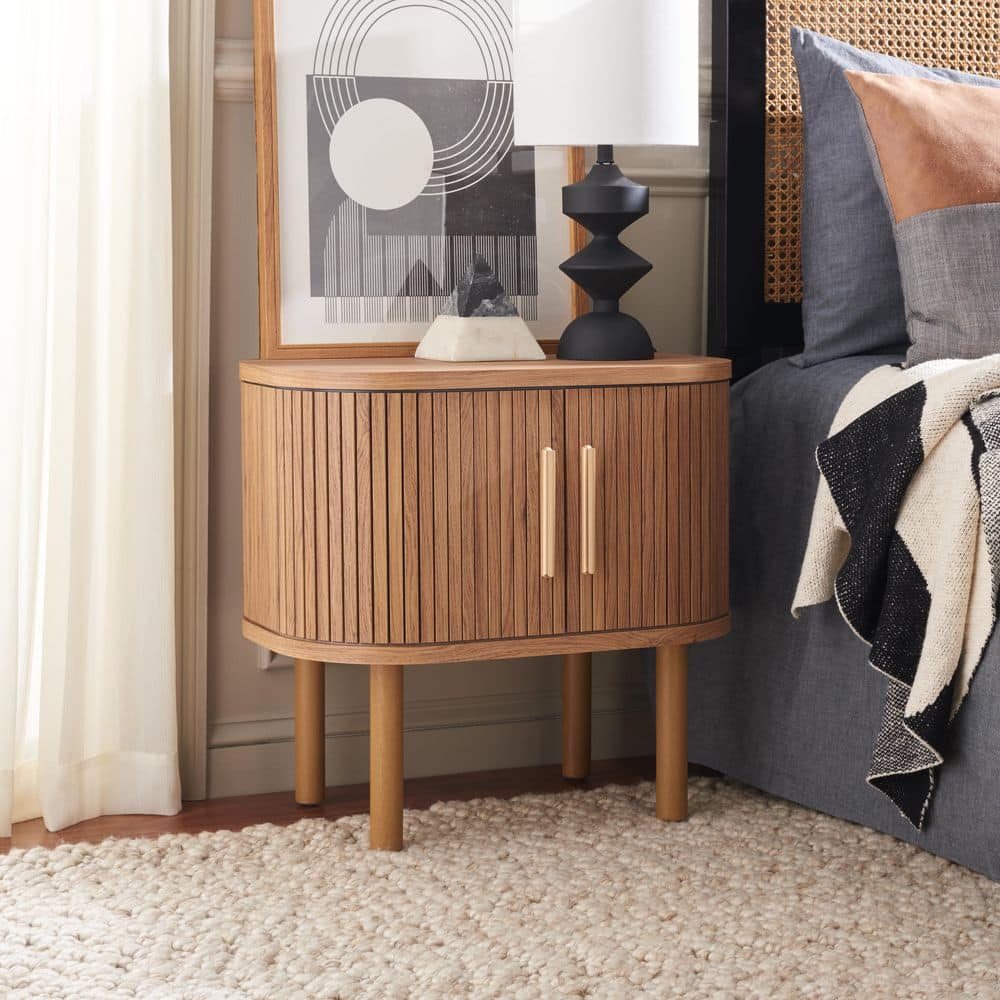 Tealla Oak/Gold 2 Door Nightstand price history on PriceWatchPro