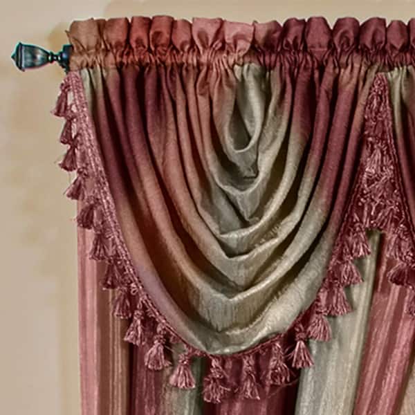 Achim Ombre 42 In L Polyester Window, Waterfall Curtain Valance