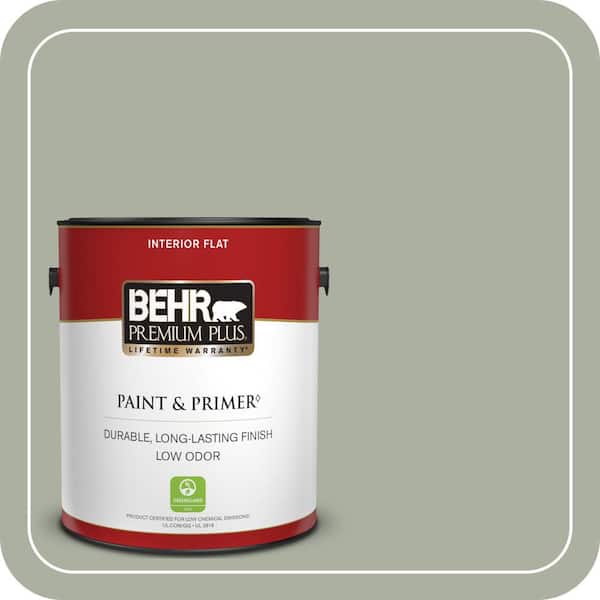BEHR PREMIUM PLUS 1 gal. #ICC-67 Meditation Flat Low Odor Interior Paint & Primer