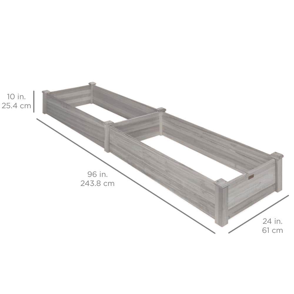 Gray Fir Wood Raised Garden Bed Planter for Outdoor Yard