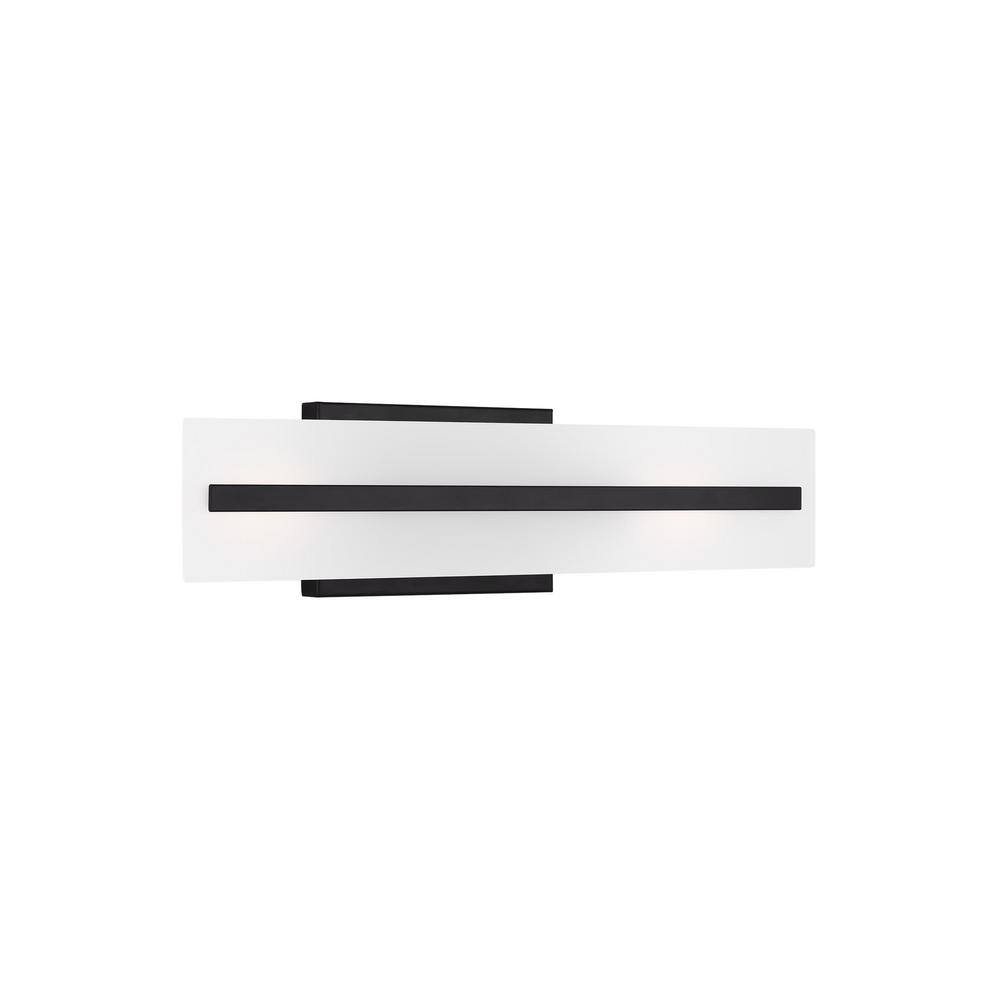 Dex Midnight Black 2-Light Bath Vanity with Satin Etched Glass
