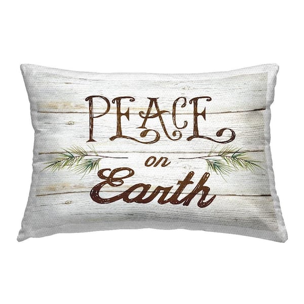 Stupell Industries Rustic Peace on Earth Green Rectangular Outdoor - Main Image