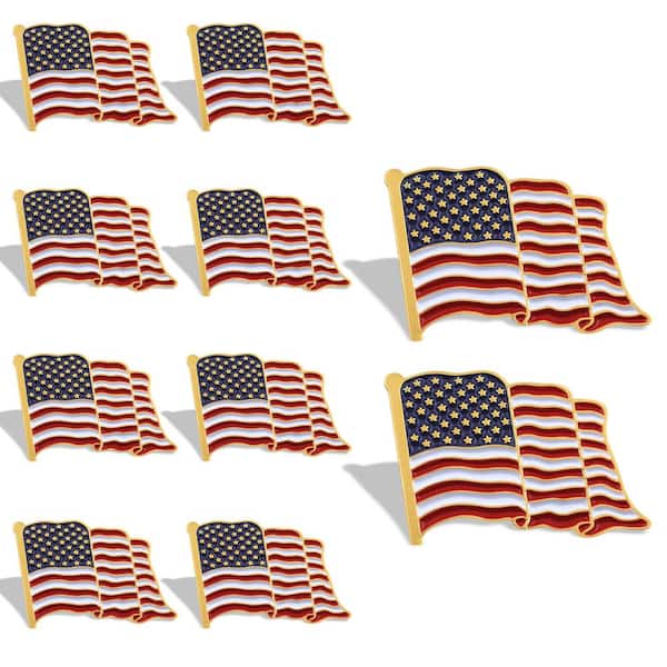1 USA U.S.A. Patriotic US U.S High Quality American Waving Flag Lapel Pins 