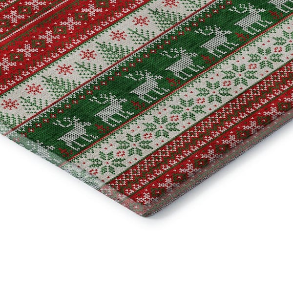Mayfield Premium Machine Washable Abstract AMF1818 Red 10 ft. x 14 ft. Area Rug